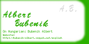 albert bubenik business card